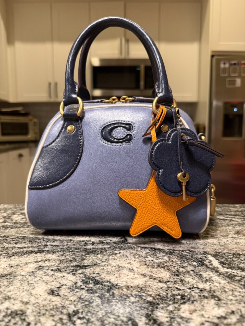 Coach Bowling Top Handle Bag in Blue - Coachtopia NWT